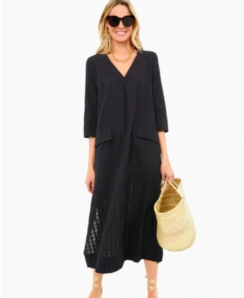 Pomander Place Tuckernuck Carolina Black Kaftan Long Dress Size XS